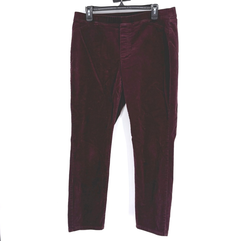 J. Jill Corduroy Pants Womens Medium Burgundy Pull On Straight Leg Stretch